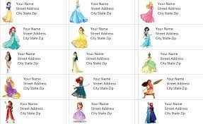 30 disney princess address labels