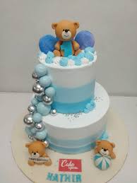 teddy bear theme cake two tier boys