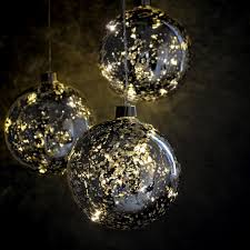 Silver Mercury Hanging Led Baubles