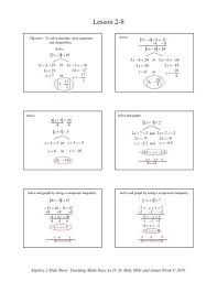 2 8 Solving Absolute Value Equations