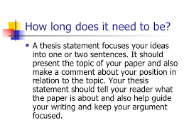 The Thesis Statement Notes    ppt video online download