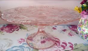 Fun Pink Glass Cake Plate 11 D