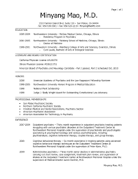 CV Resume Sample Medical Director Residencypersonalstatements net