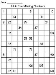 Fill In 120 Chart Worksheets 9 Different Levels First