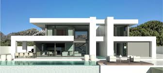 Large glass windows and doors give additional visual impact. Contemporary White Villa Google Search Moderne Architektur Haus Architektur Architektur