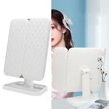 trifold lighted makeup mirror with 52