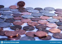 Background Of American Coins For Economy Purposes Stock