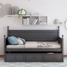 Wood Daybed With Three Drawers Twin