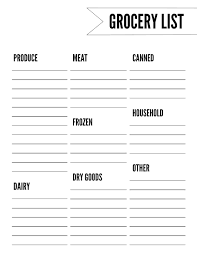 Free Printable Grocery List Maker Online Templates Template
