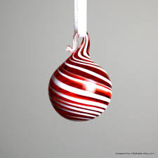 Red Swirl Blown Glass Ornament