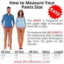 Pants Size Conversion Charts Size Guide For Men Women