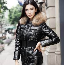 Fur Hood Shiny Jacket Winter Jackets