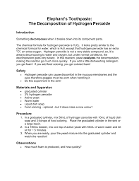 the decomposition of hydrogen peroxide