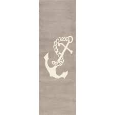 nuloom nautical anchor beige 2 ft x 6