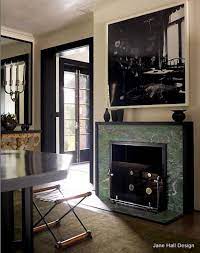 Jade Green Fireplace Abstract Art