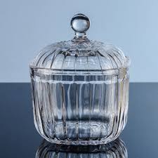 squared glass candy dishes jar with lid
