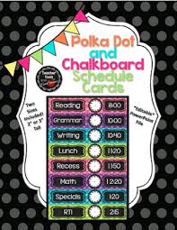 Classroom Schedule In Polka Dots And Chalkboard