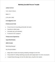 Marketing Resume Template 37 Free Samples Examples Format