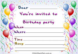 Free Printable Birthday Party Invitation Under Fontanacountryinn Com