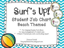 Surfs Up Student Job Chart Surf Beach Theme