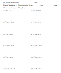 Completing The Square Worksheets