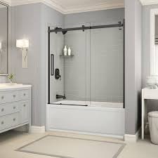 Maax Utile Metro 32 In X 60 In X 60 In 3 Panels Direct To Stud Alcove Tub Shower Wall Kit In Soft Grey