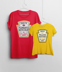 Ketchup And Mustard Matching Tshirts For Adult And Child Or