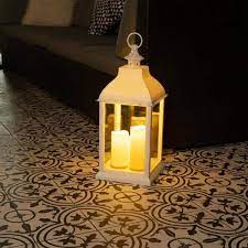 white outdoor path light lantern with