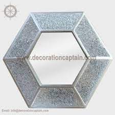 hexagonal sparkle mosaic wall mirror