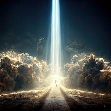 a beam of light between heaven and