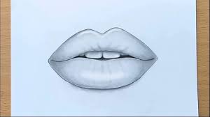 how to draw lips by pencil step by step