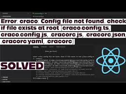 error craco config file not found