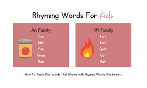rhyming words for kids play to learn