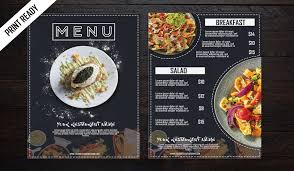 create a professional restaurant menu