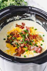 slow cooker loaded baked potato soup