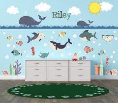 ocean animal whale fish wall decals