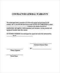 free 12 contractor warranty form