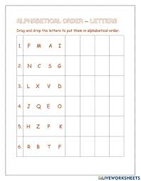 Alphabet may refer to any of the following: Alphabetical Order Free Online Worksheet