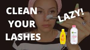 Stir the water with a cotton swab to incorporate the baby shampoo. How To Clean Eyelash Extensions With Micellar Water Easy Youtube