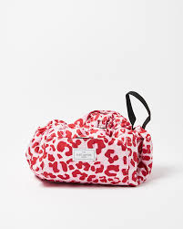 leopard print pink make up bag