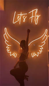Custom Angel Wings With Halo Sign