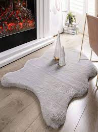 1pc faux rabbit fur plush area rug