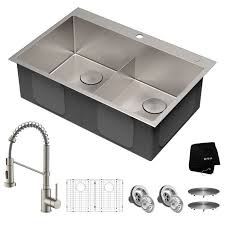 stainless double bowl kitchen sink