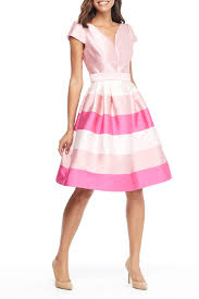 Gal Meets Glam Kennedy V Neck Stripe Fit Flare Dress Regular Plus Size Nordstrom Rack