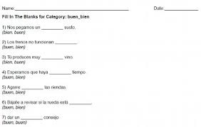 Fill In The Blanks Free Printable Spanish Worksheets