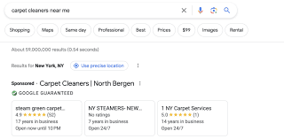 google local service ads for carpet