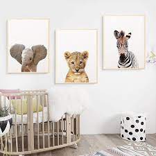 giraffe bunny elephant canvas child