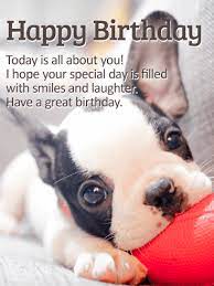 Happy birthday my cute doggo, my life. Playing Puppy Happy Birthday Card Birthday Greeting Cards By Davia