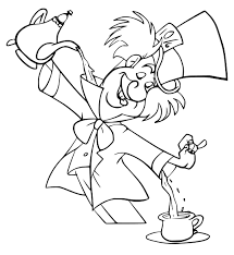 funny mad hatter coloring page