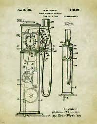 vintage gas pump patent print gasoline